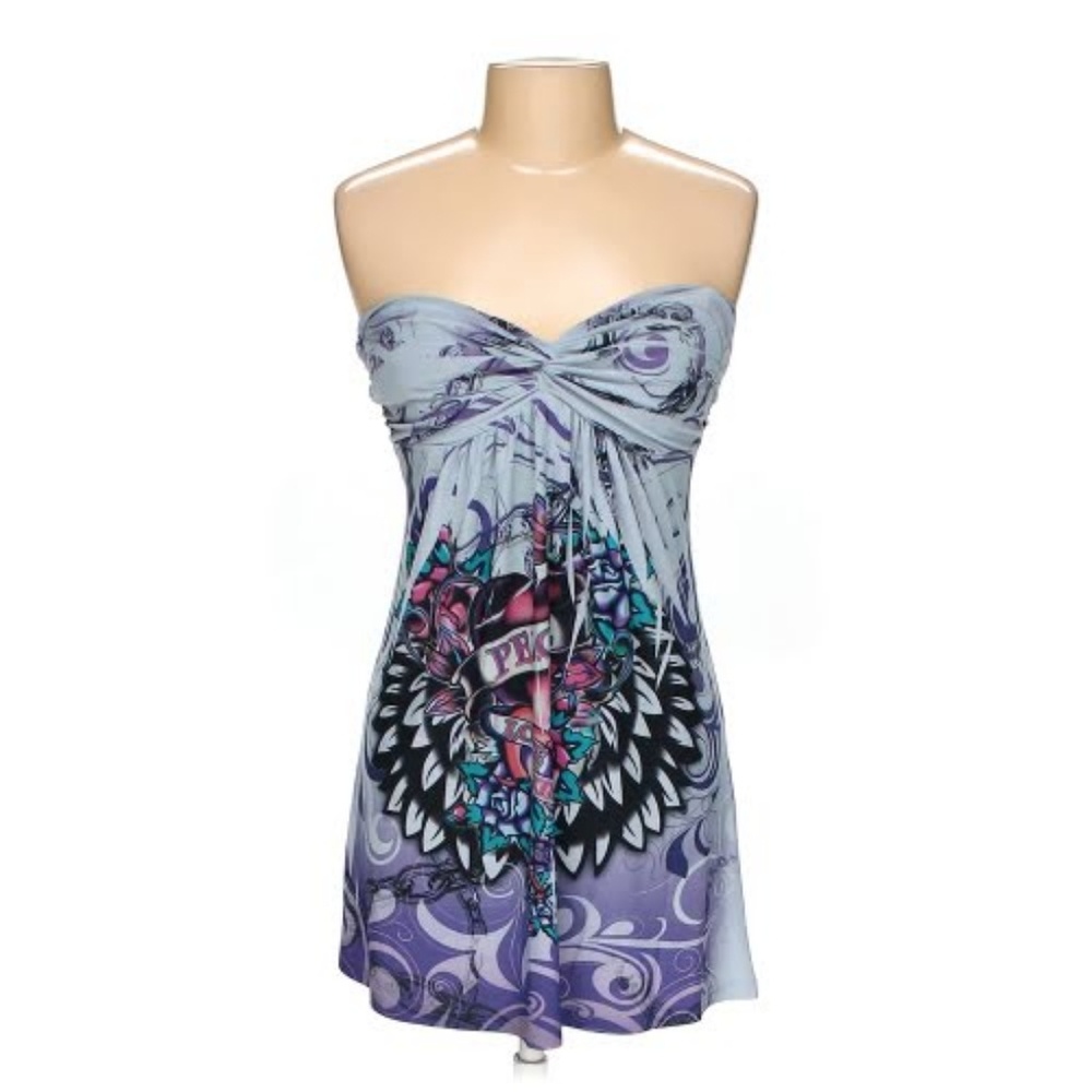 E-klah strapless silk mini dress
